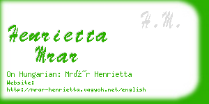 henrietta mrar business card